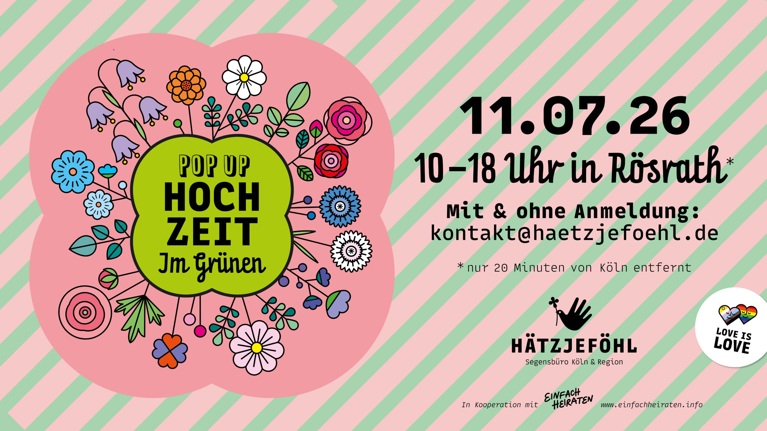 Mehr über den Artikel erfahren Pop-up-Hochzeit in Rösrath am 11. Juli: Paare können sich segnen lassen