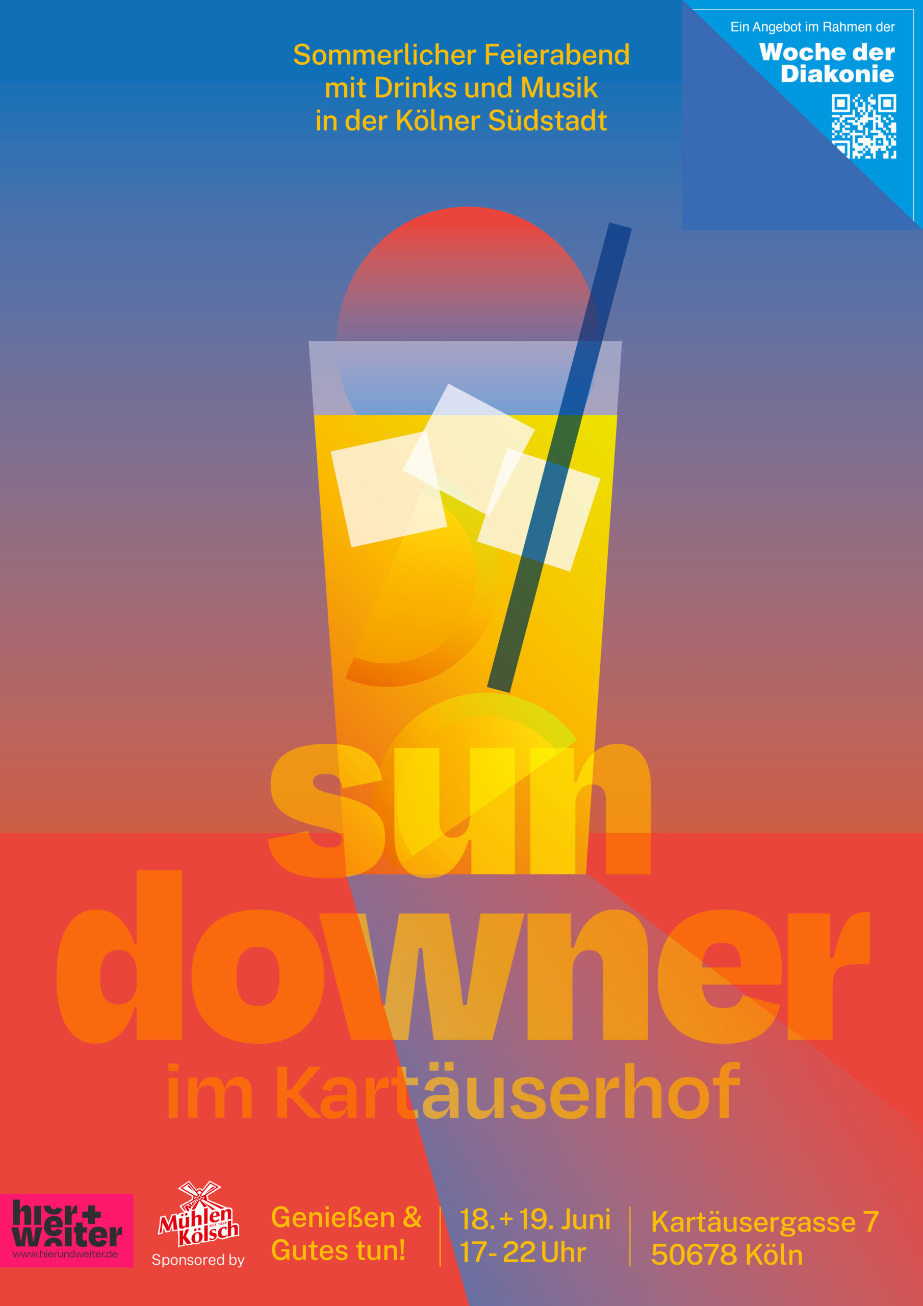 Mehr über den Artikel erfahren Sundowner am 18.+19.06.2026 im Kartäuserhof – Genießen und Gutes tun